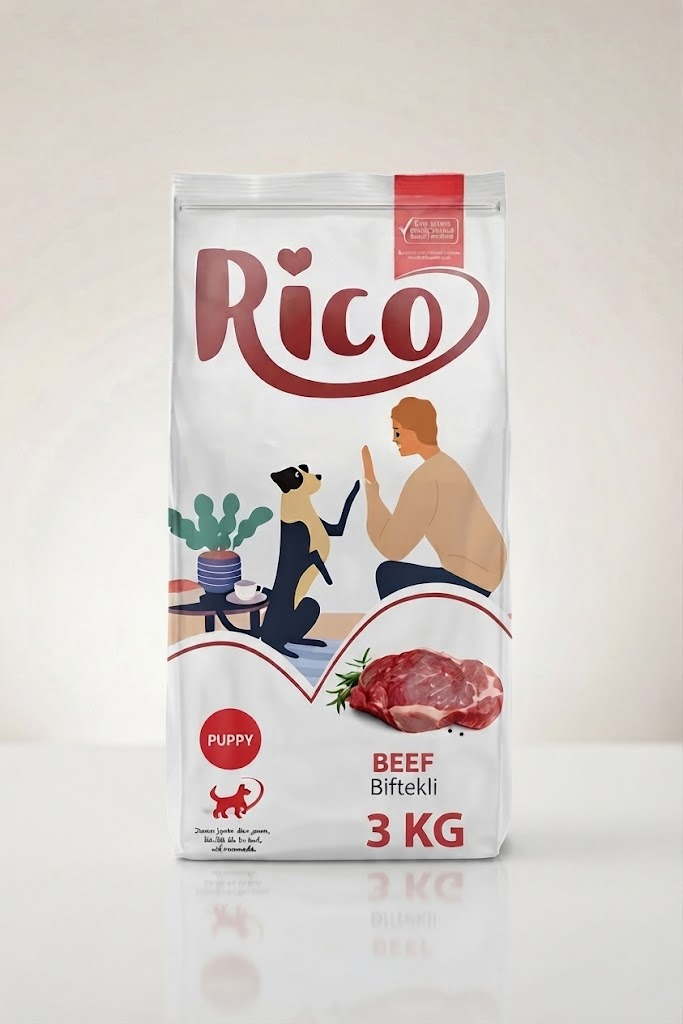 Rico Puppy Biftekli Kuru Köpek Maması 3 kg  